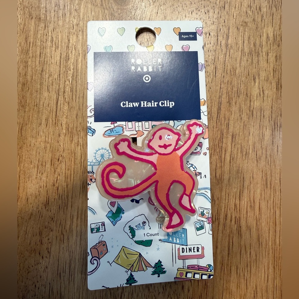 Roller Rabbit Vibrant Pink Monkey Hair Clip